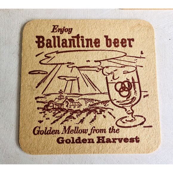 Vintage 1961 Ballantine Beer Coasters Old Grey Mare Sing Along Golden Harvest - Picture 6 of 6